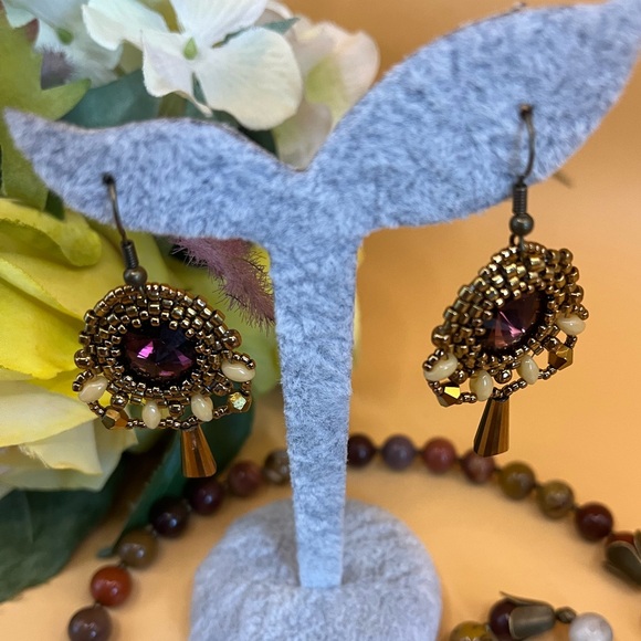 Jewelry set with mookaite stone and beads - Picture 4 of 5